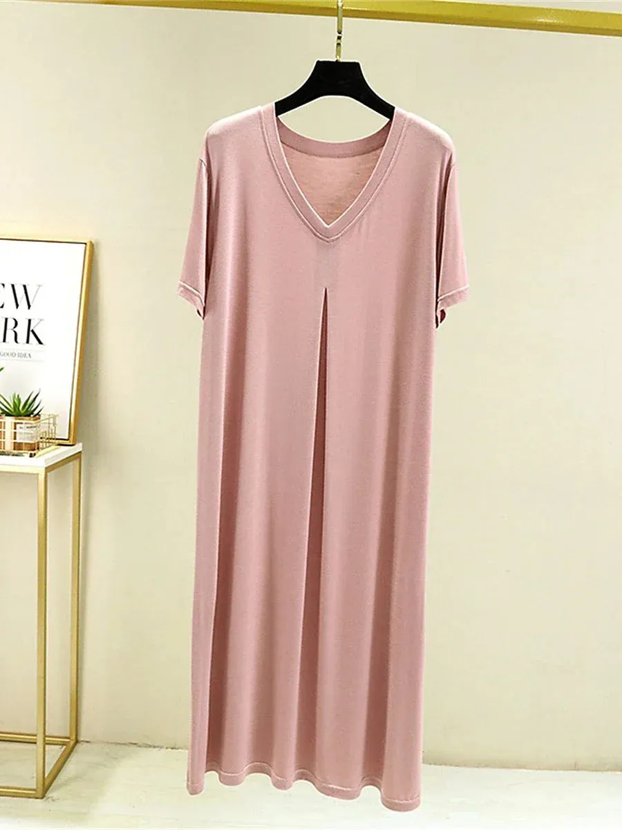 Elegant Nightgown Dress with V Wire Sleeves for Women