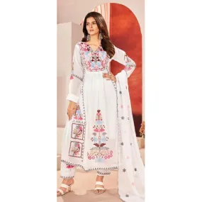 Georgette Alia cut Women Kurti Top Plazo set with Dupatta