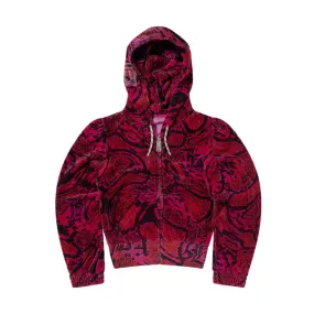   Juicy Couture Psysnake Shrunken Zip Thru Hoodie 'Pink'