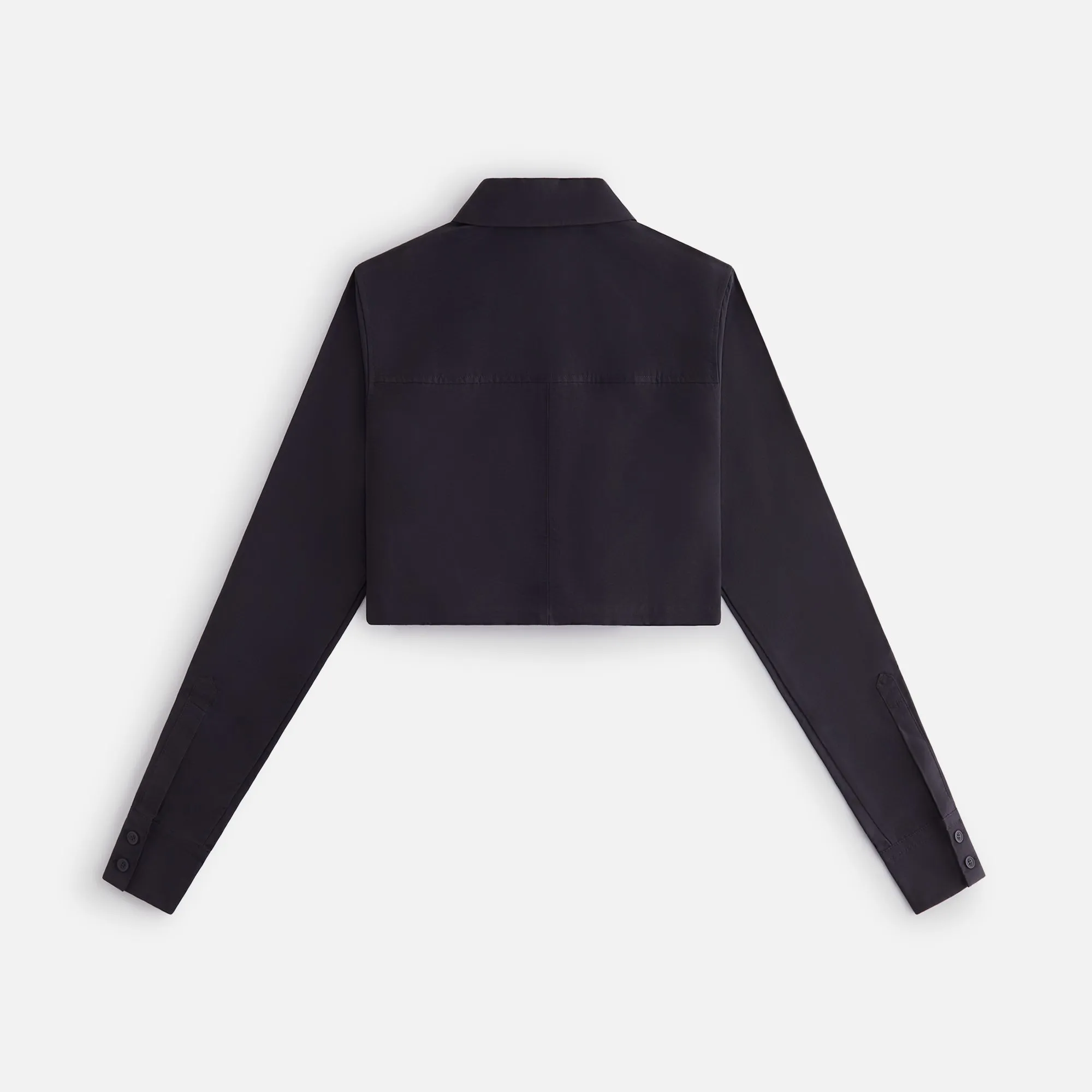 Kith Women Kylan Nylon Faille Cropped Button Down - Black