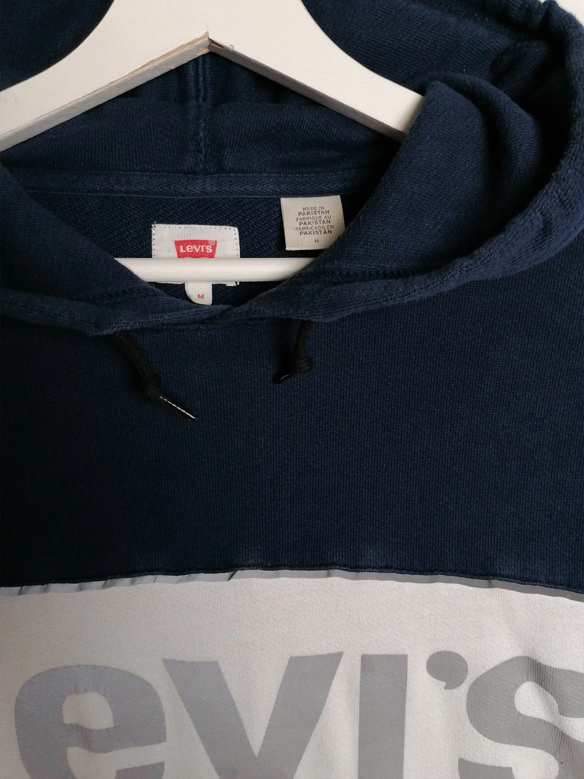 LEVI'S Hoodie Sweatshirt Reflective Logo - size M-L