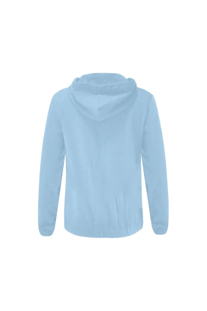 Light Blue All Over Print Full Zip Hoodie for Women (Model H14)