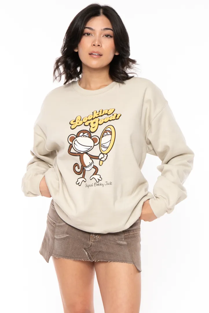 Looking Good - Bobby Jack Crew Sweatshirt - Sand