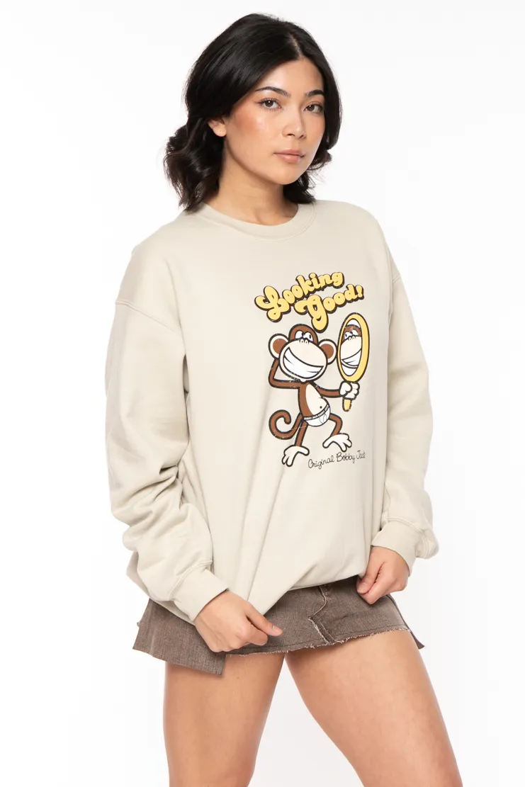 Looking Good - Bobby Jack Crew Sweatshirt - Sand