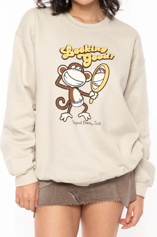 Looking Good - Bobby Jack Crew Sweatshirt - Sand