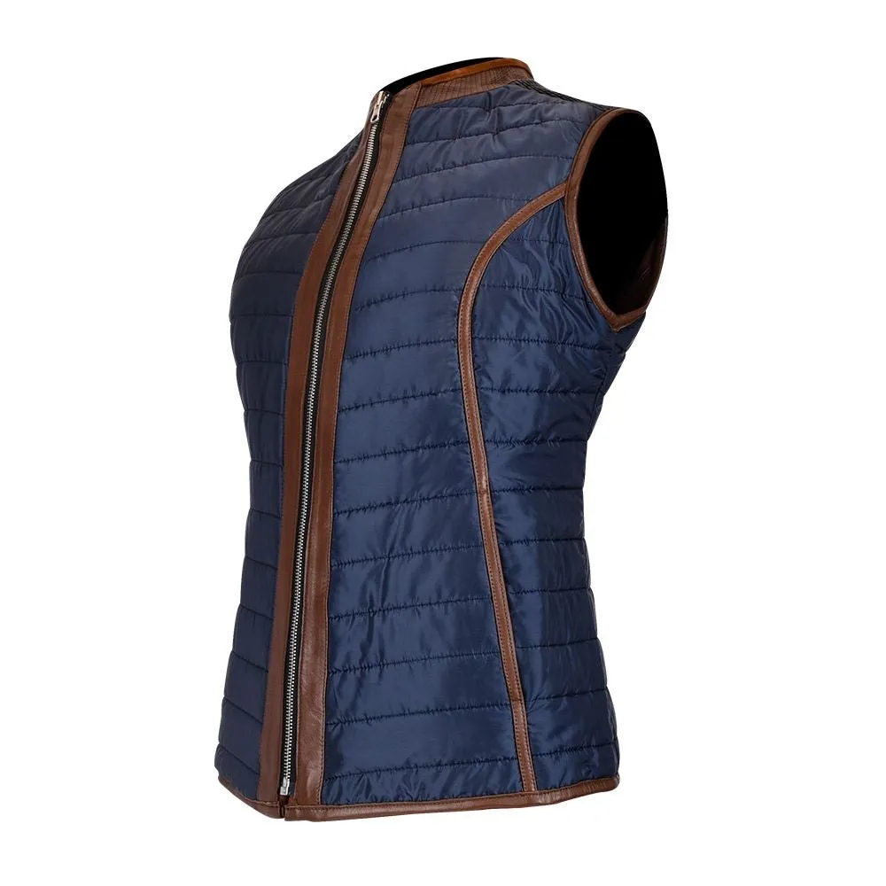 M253COB -  Cuadra brown western fashion soft lambskin reversible vest for women