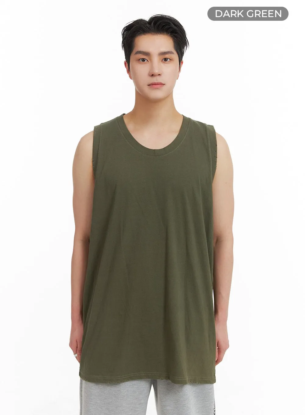 Men's Basic Cotton Sleeveless Tee IA401