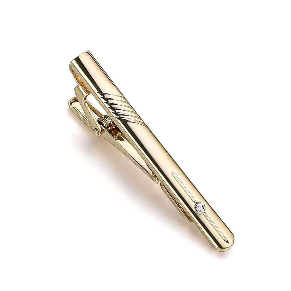 Men's Gentleman Bronze Gold Tie Clip & Swank Cufflinks