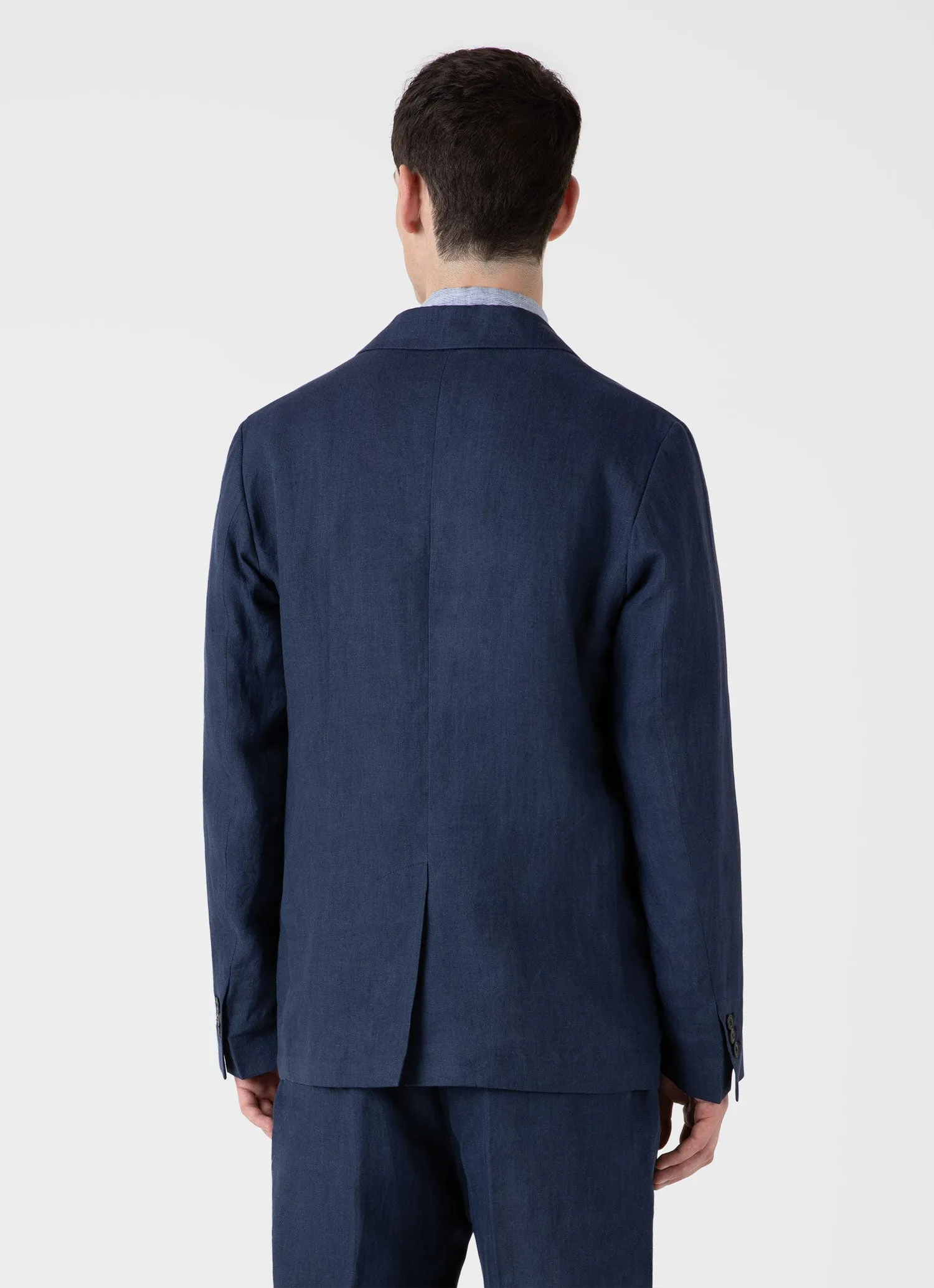 Men's Linen Blazer in Light Navy