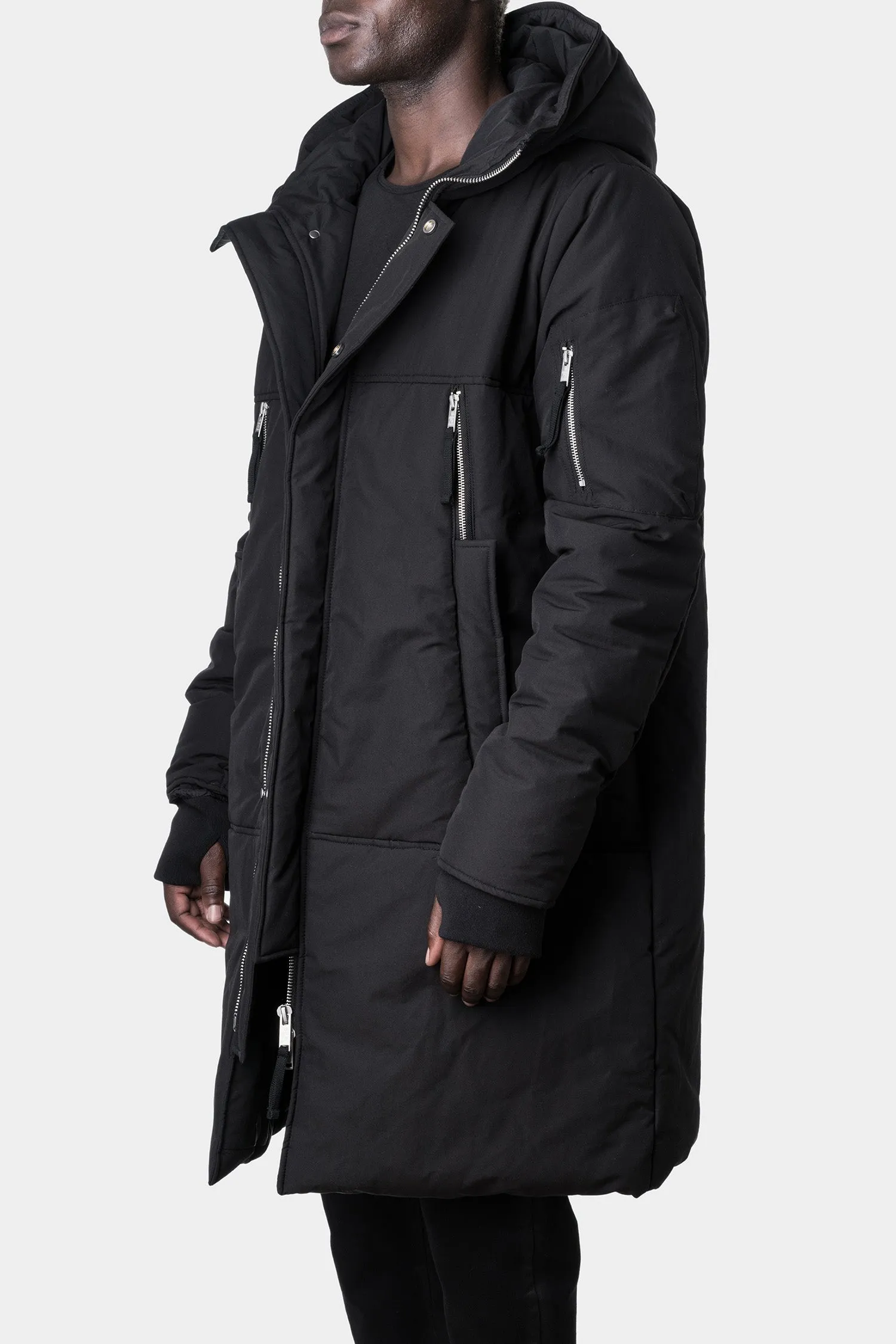 Padded winter parkas