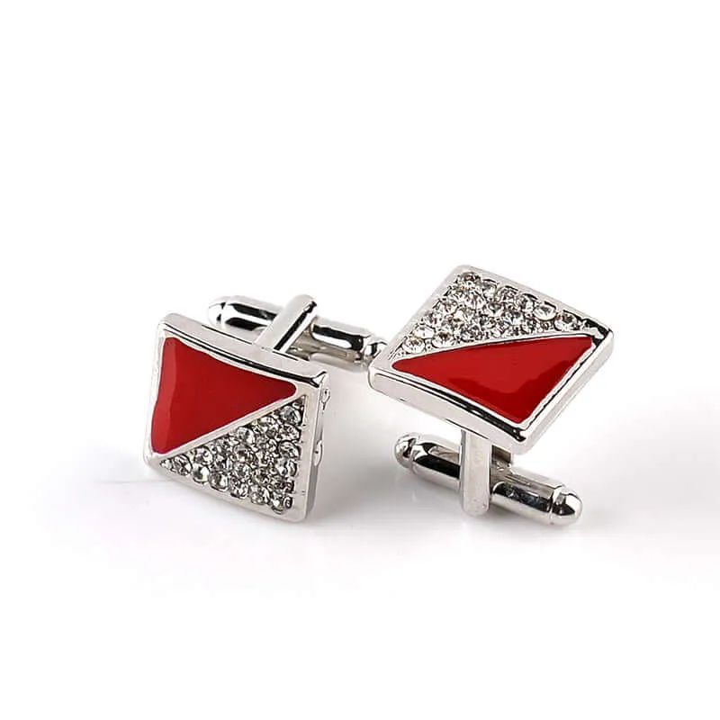 Popular Fashion Drip Oil And Diamond French Cufflinks