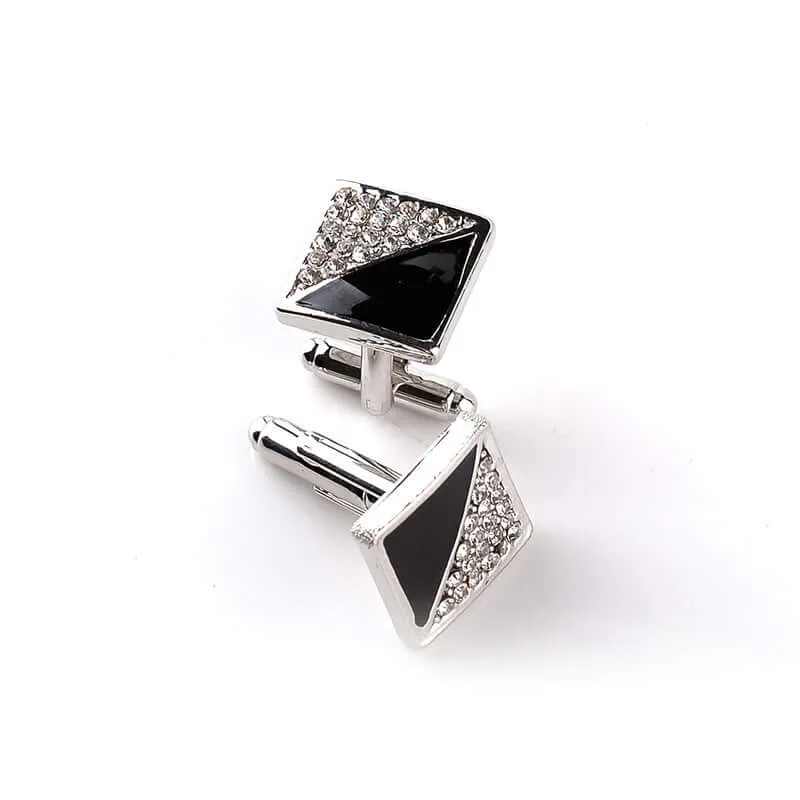 Popular Fashion Drip Oil And Diamond French Cufflinks