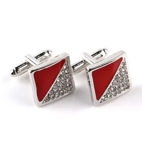 Popular Fashion Drip Oil And Diamond French Cufflinks