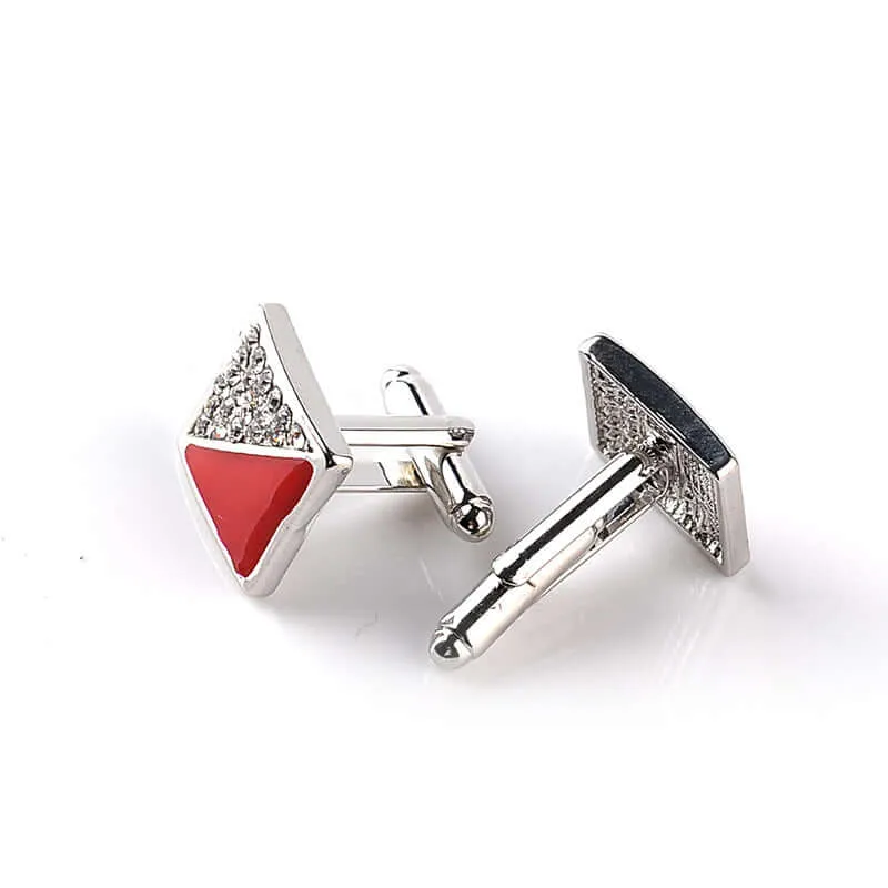 Popular Fashion Drip Oil And Diamond French Cufflinks