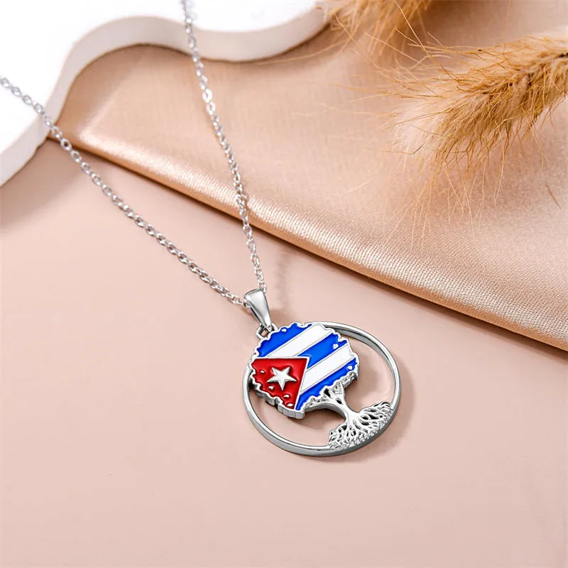 Puerto Rico Necklace 925 Sterling Silver Puerto Rico Flag Pendant Gifts for Men Women Puerto Ricans