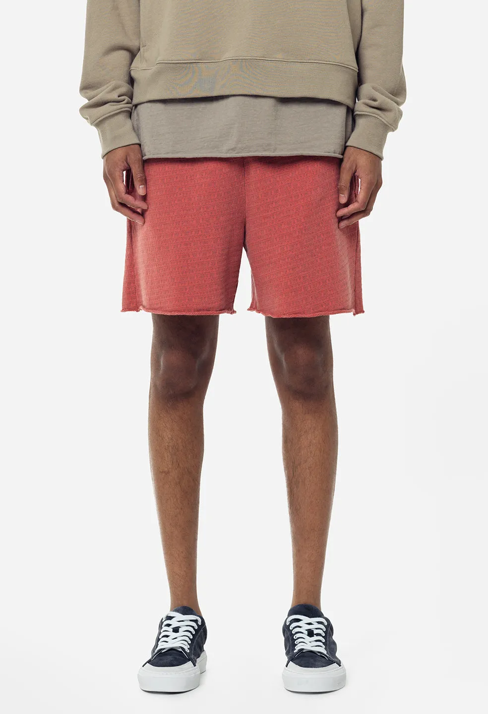 Raw Edge Jacquard Shorts / Terra Cotta