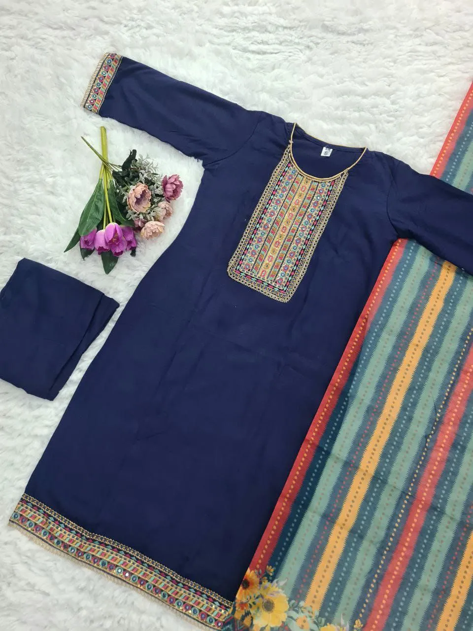 Rayon Embroidery Sequence Party wear Women's Kurta Suit