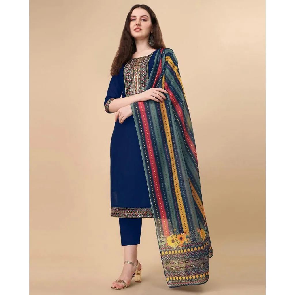 Rayon Embroidery Sequence Party wear Women's Kurta Suit