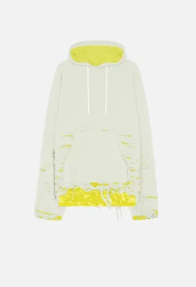 Reverse Burn-Out Hoodie / Ivory X Yellow