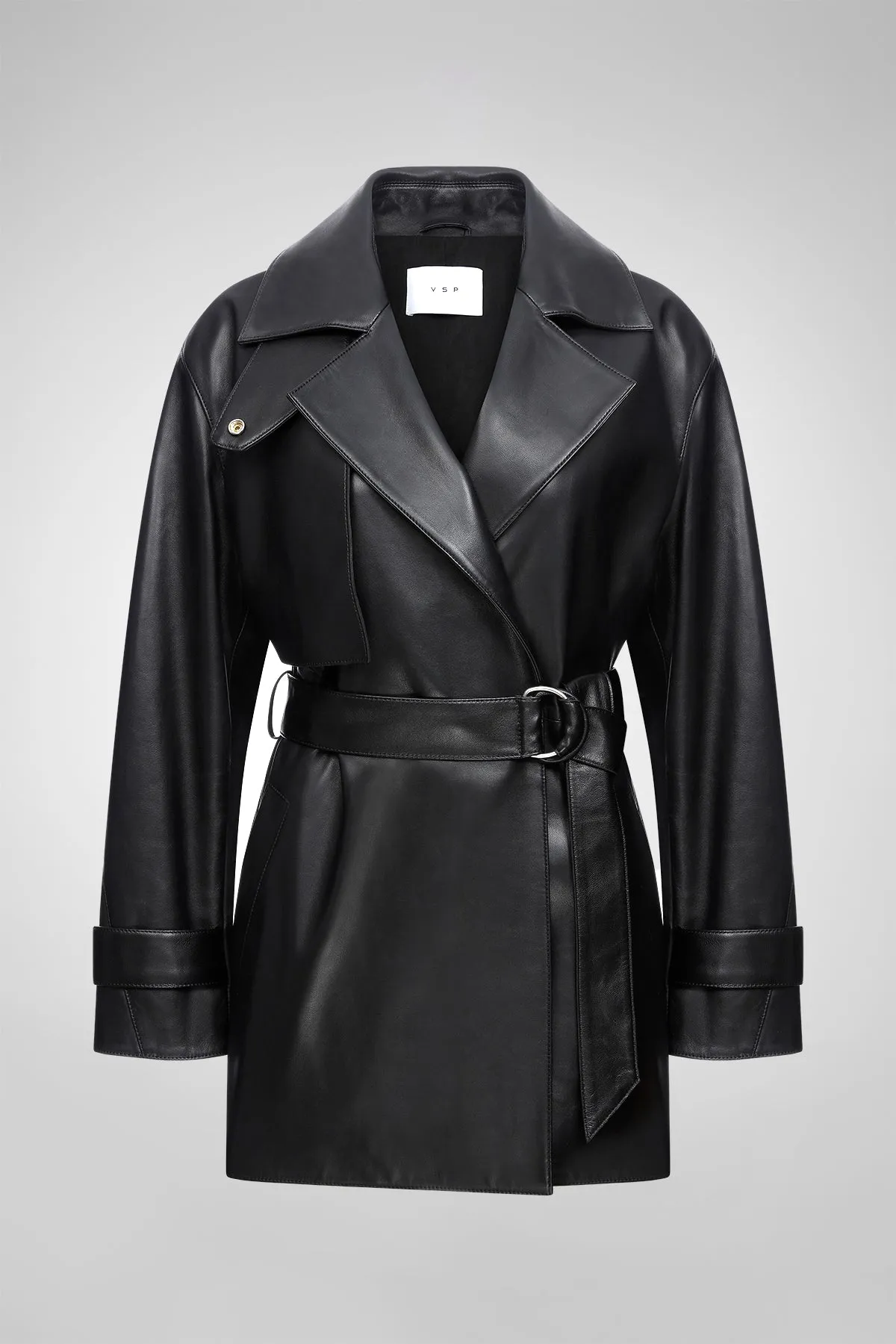 Riley - Black Leather Coat