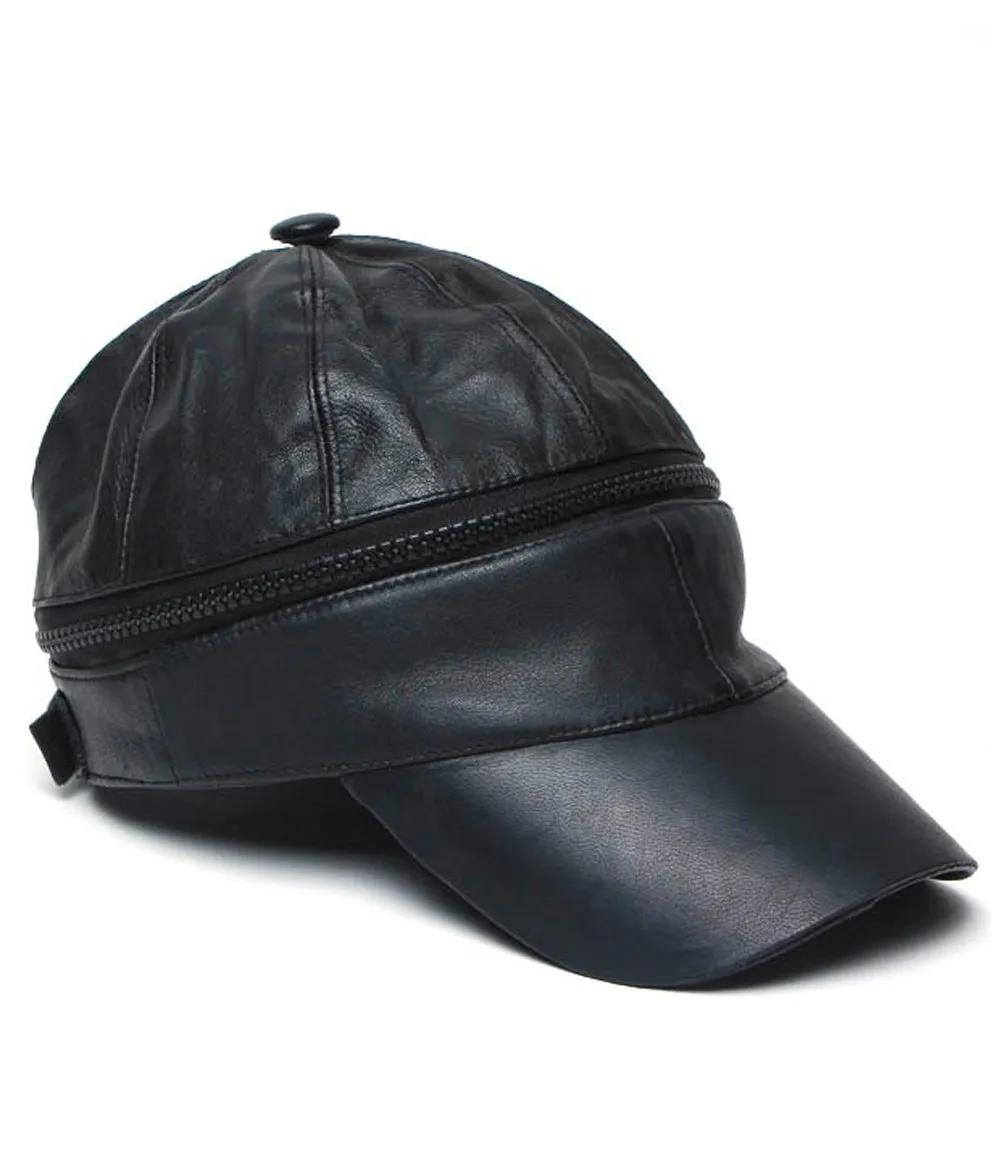 RL Leather Zipper Cap