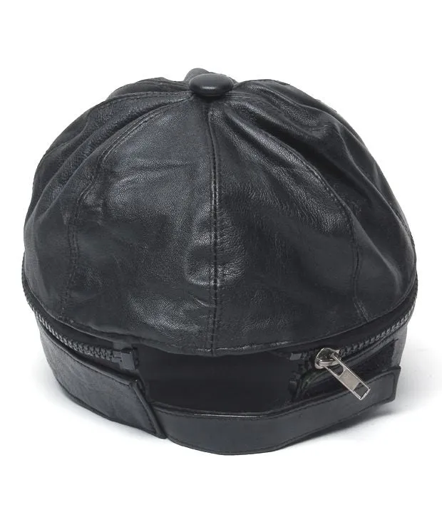 RL Leather Zipper Cap