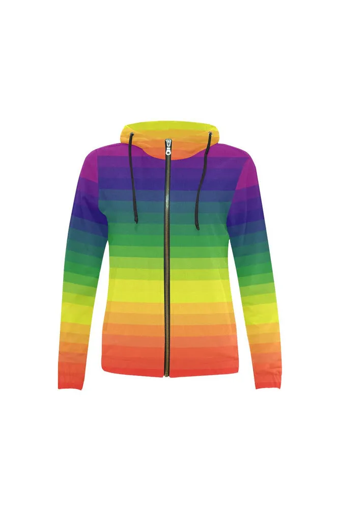 Spectral Bars All Over Print Full Zip Hoodie for Women (Model H14)