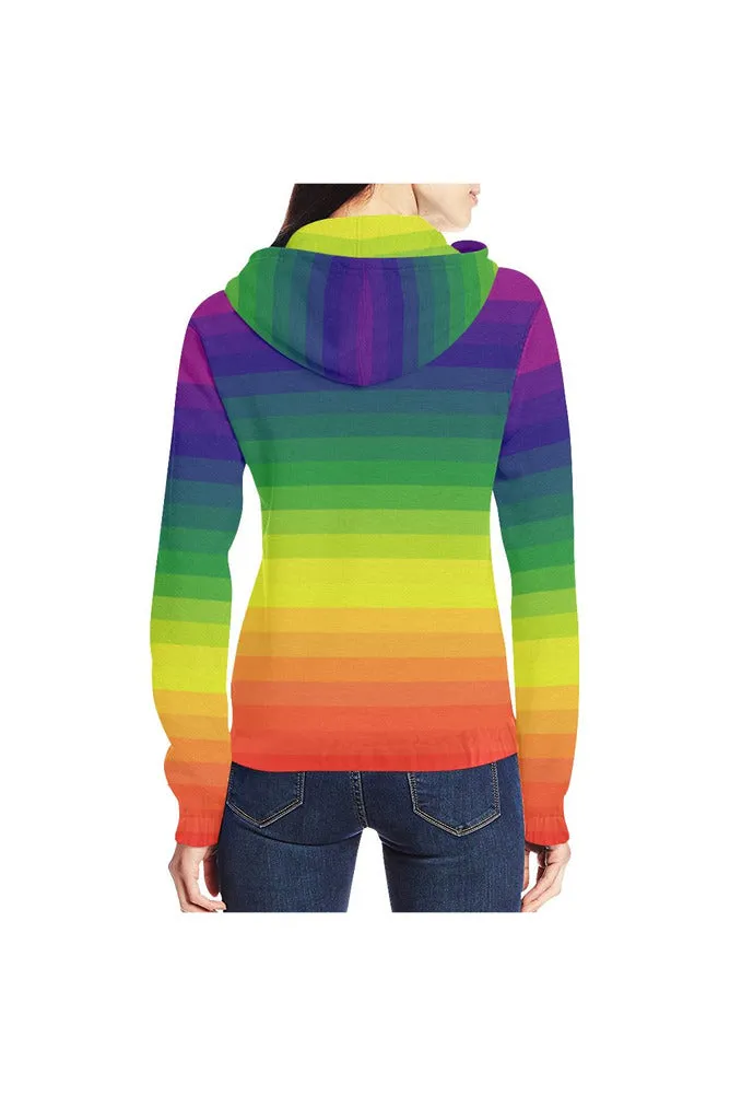 Spectral Bars All Over Print Full Zip Hoodie for Women (Model H14)