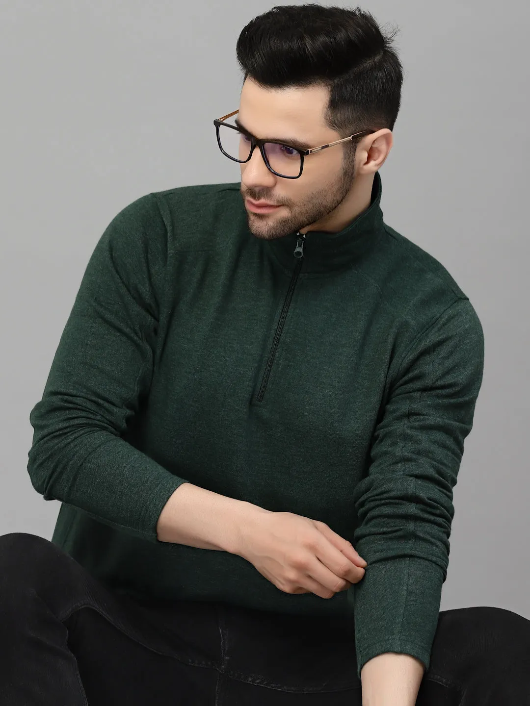 Style Quotient Men Green Sweatshirt