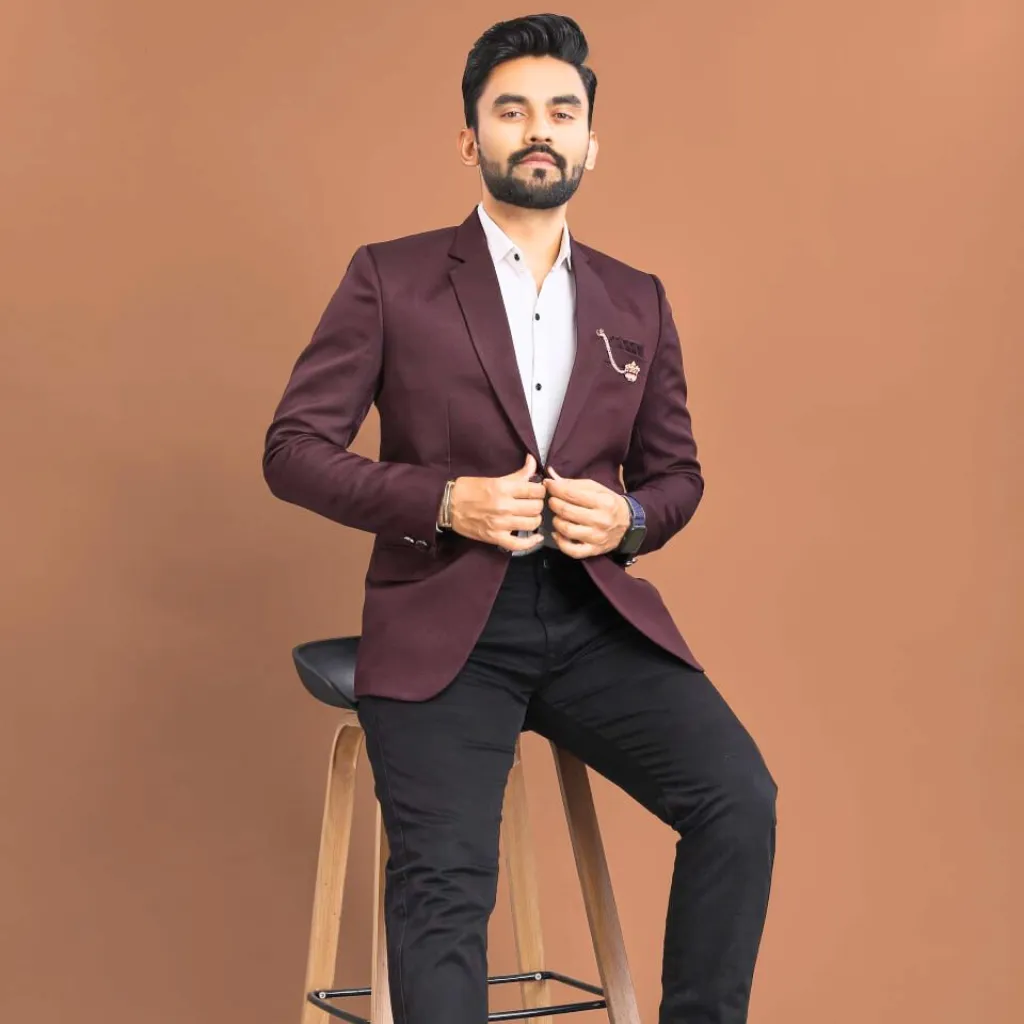 Stylish Men's Blazer for Wedding Wine