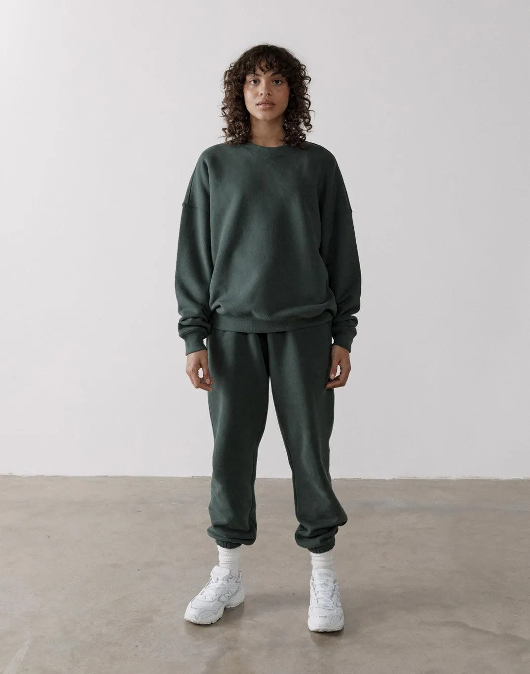 The Oversized Crew in Earth Green