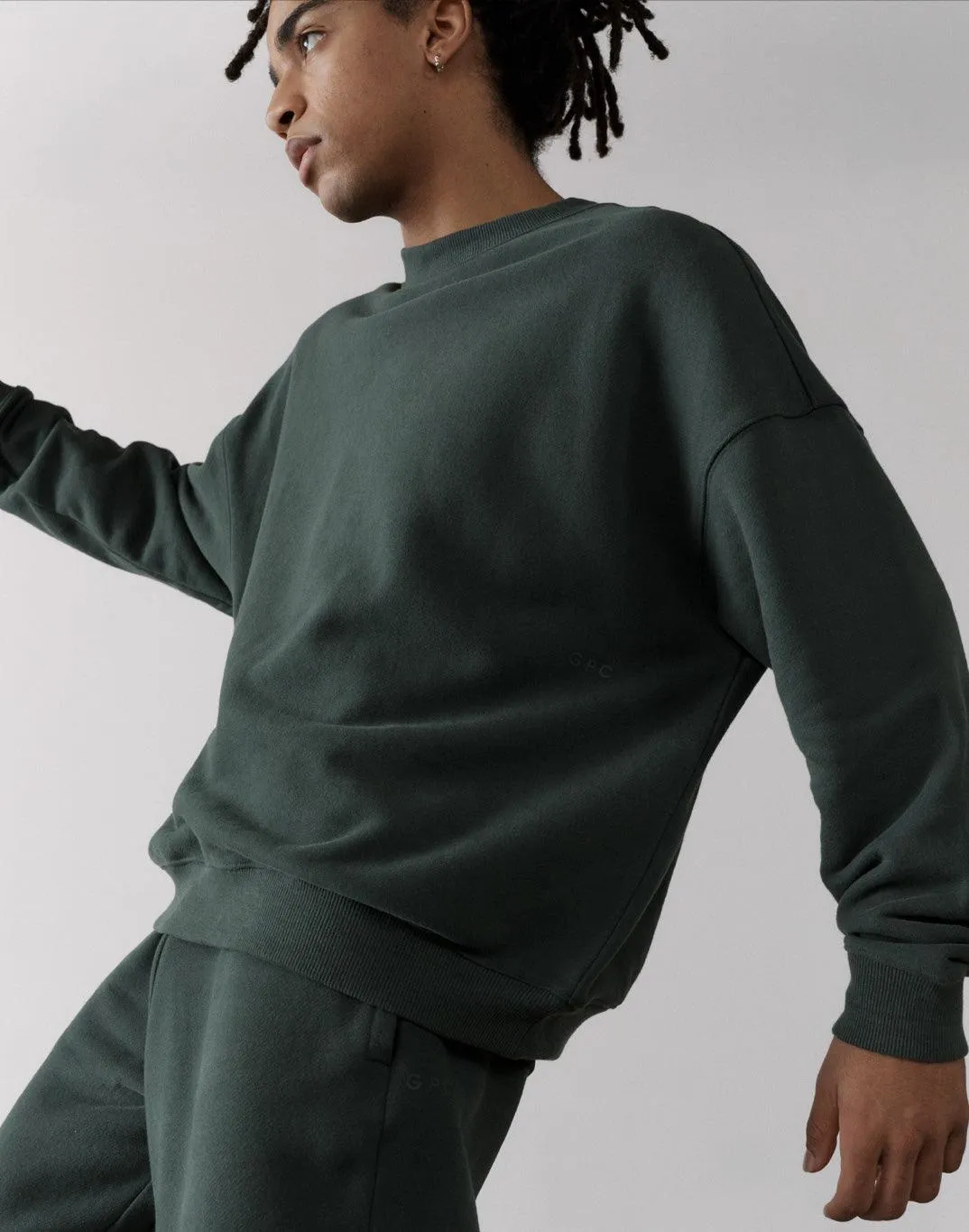 The Oversized Crew in Earth Green