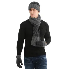 Thermal Suit Men's and Women's Hats Scarf Gloves Three-Piece Set