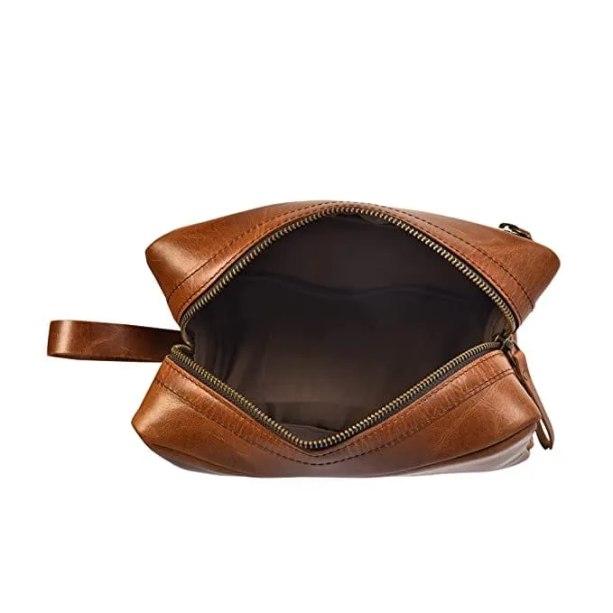 TOILETRY POUCH - TAN BROWN