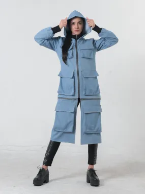 Two-In-One Hooded Denim Jacket