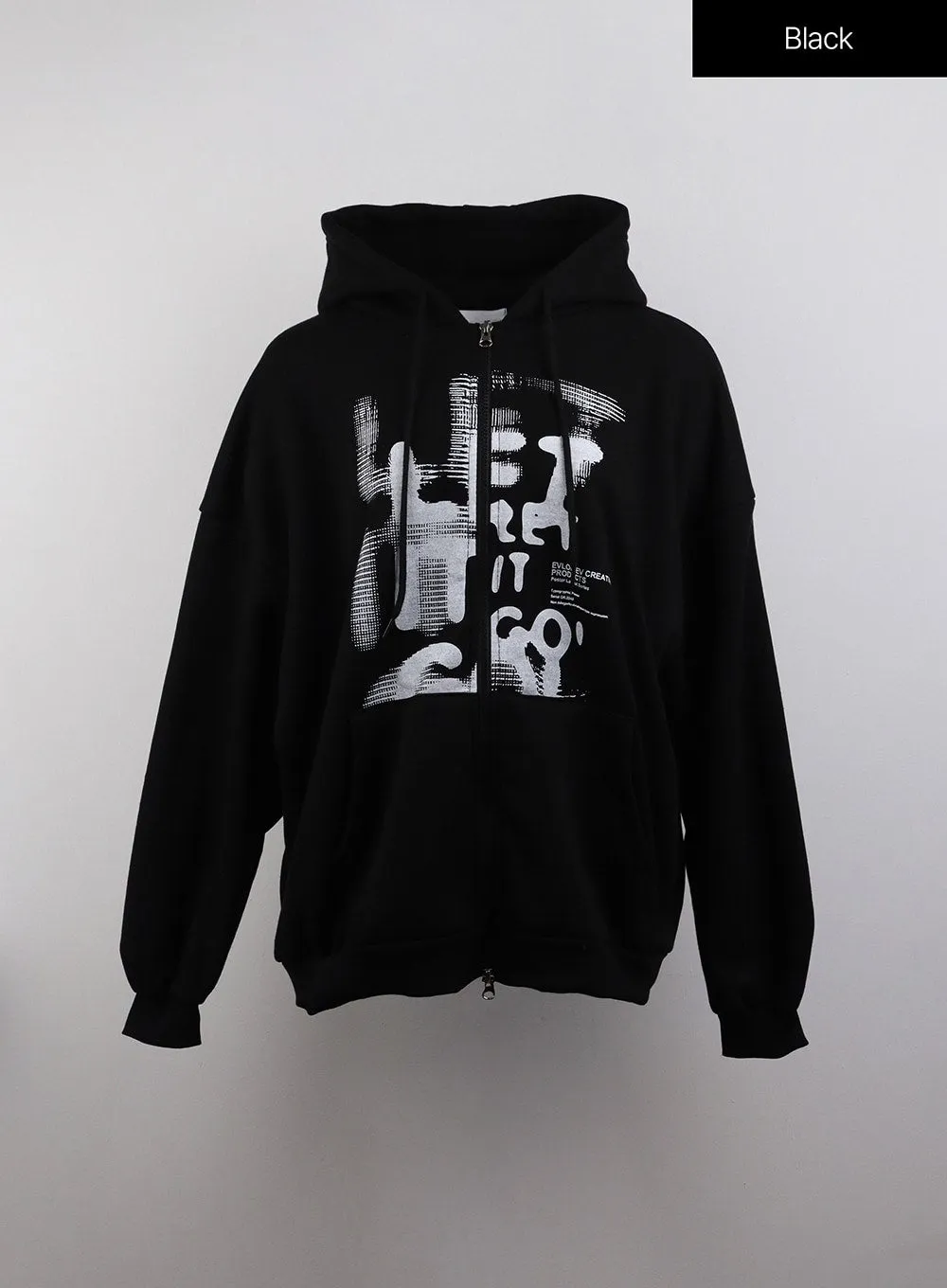 Unisex Cozy Graphic Oversized Zip-Up Hoodie CJ411