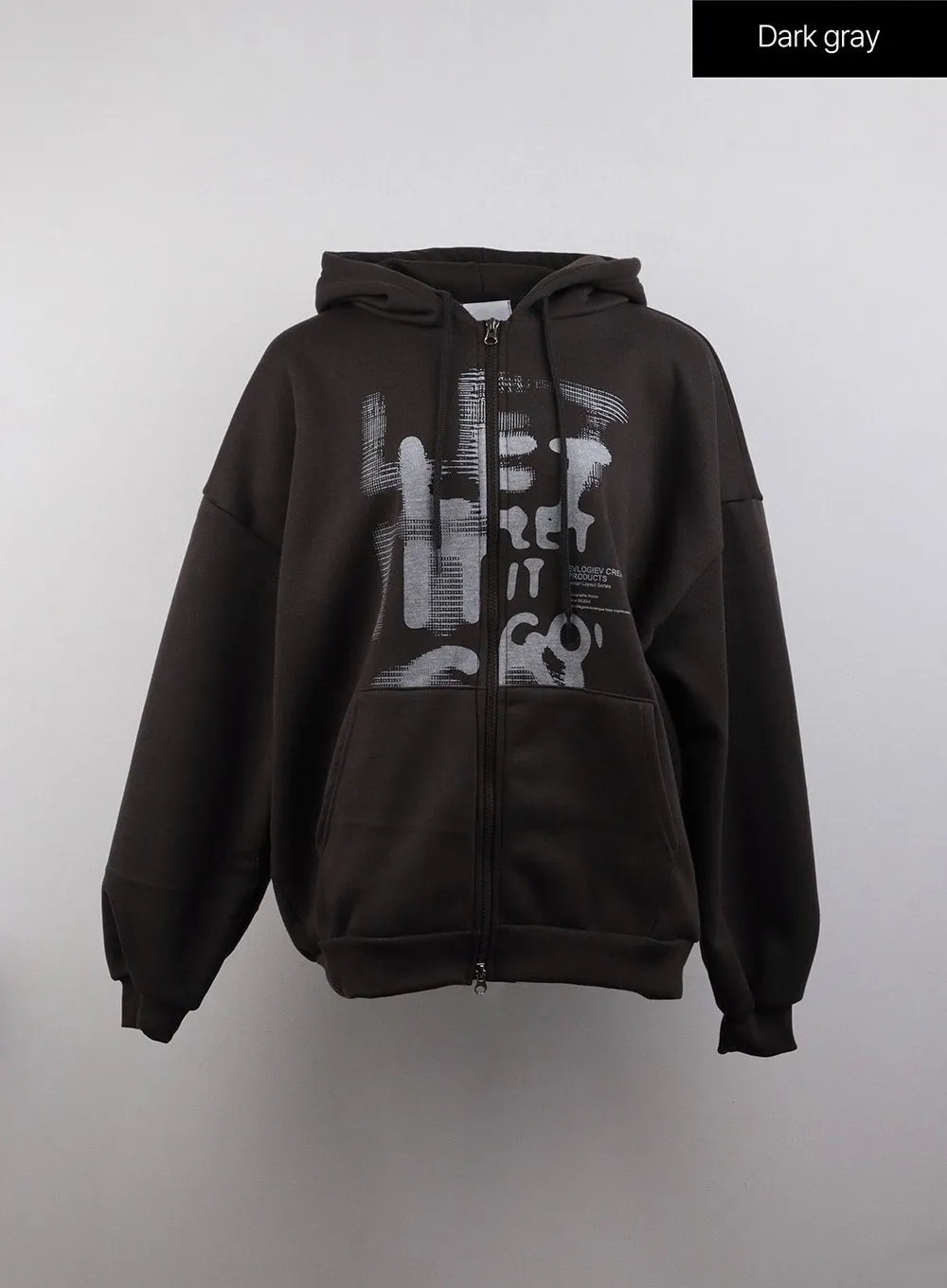 Unisex Cozy Graphic Oversized Zip-Up Hoodie CJ411