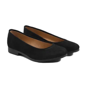 Waregem - Ladies Black Kid Suede Loafer