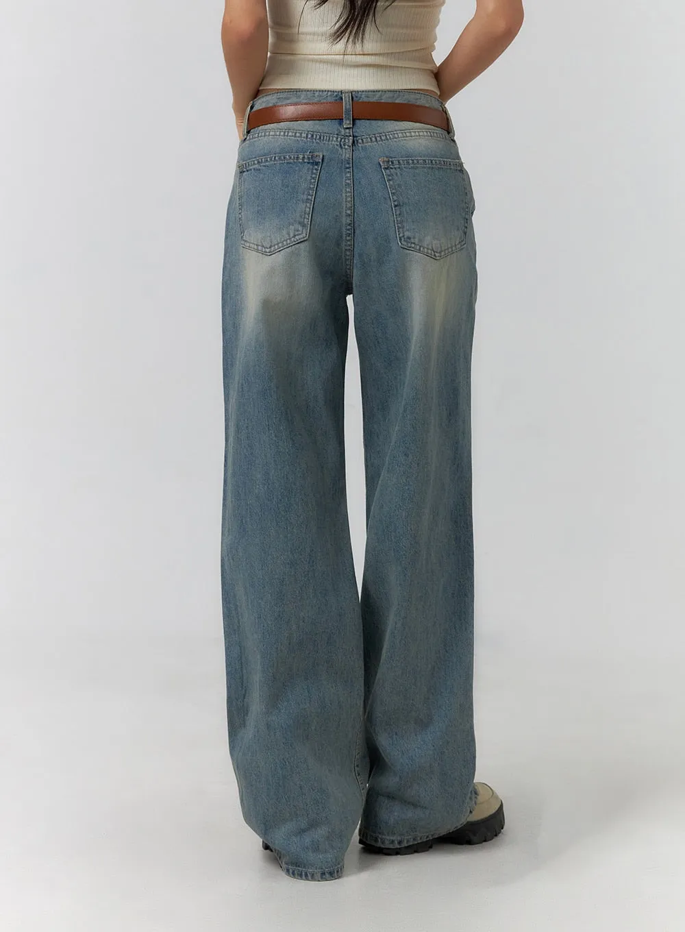 Washed Wide Leg Denim CF401