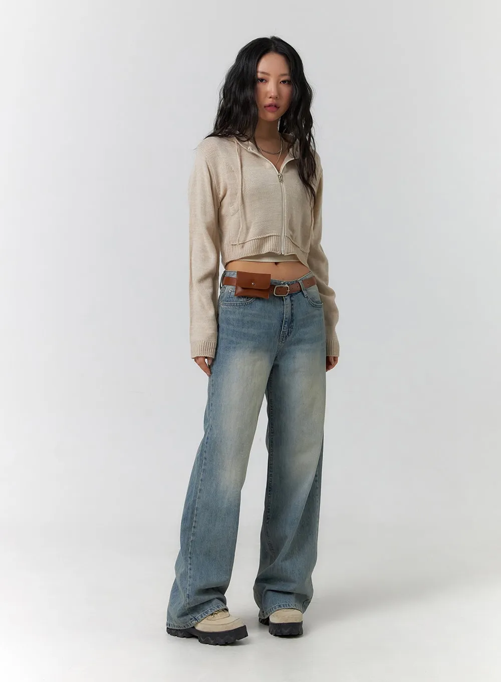 Washed Wide Leg Denim CF401