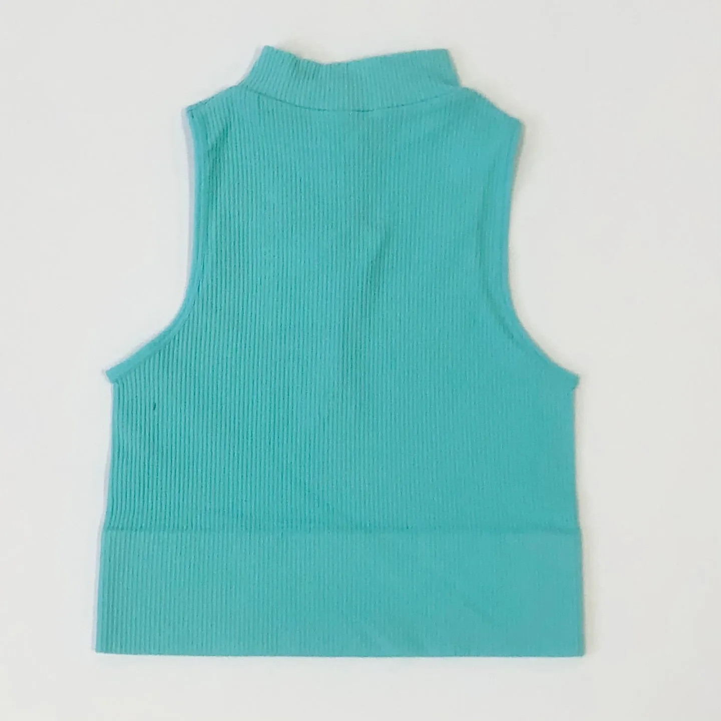 Women's Sleeveless Ribbed Turtleneck Tank