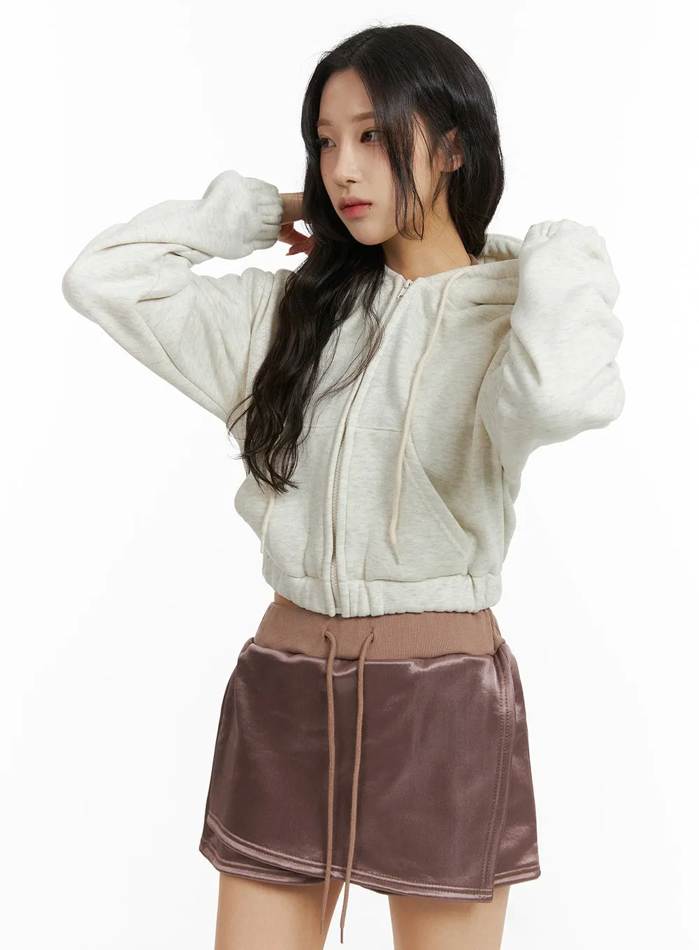 Zip-Up Crop Hoodie Jacket CJ409